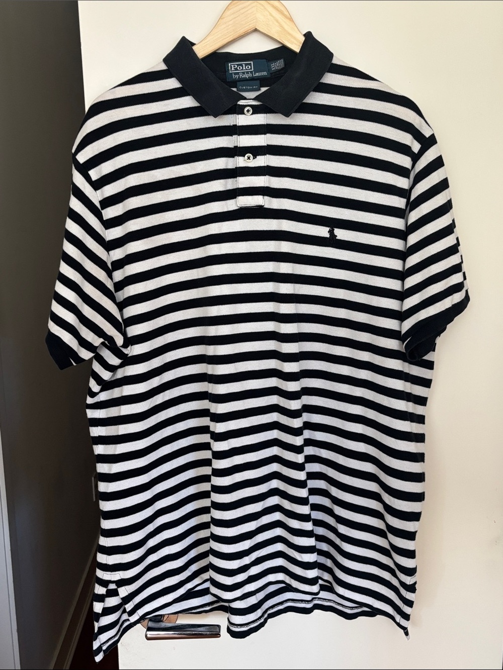 Polo by Ralph Lauren black and White Striped Polo Shirt